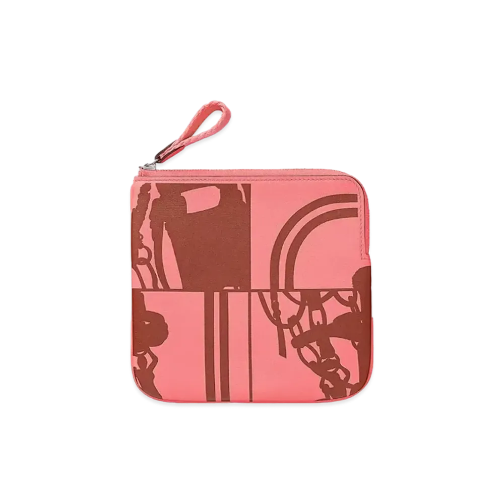 Hermes Carre Pocket Pouch "Rose D'Ete/Sienne/Rose D'Ete"