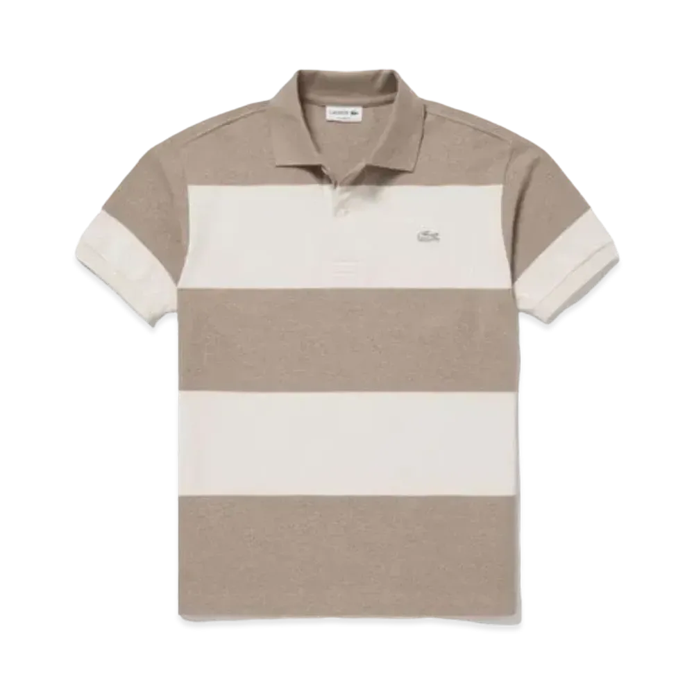 LACOSTE Original Melange Border Polo Shirt "Beige"