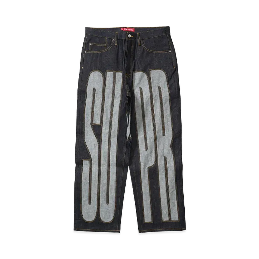 Supreme Inset Spellout Baggy Jean "Rigid Indigo"