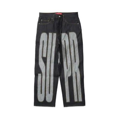 Supreme Inset Spellout Baggy Jean "Rigid Indigo"