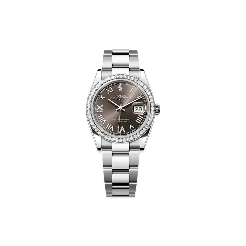 ROLEX Datejust 36 Oystersteel & White Gold Diamond "Dark Gray"