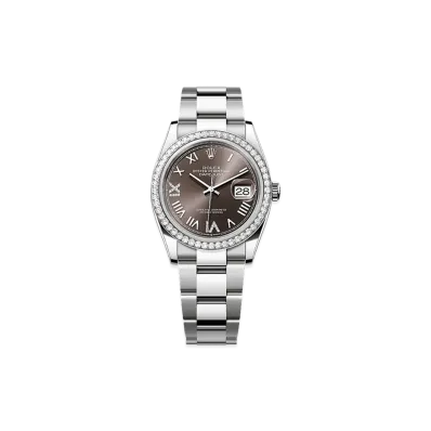 ROLEX Datejust 36 Oystersteel & White Gold Diamond "Dark Gray"