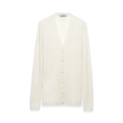 PRADA Women's Cashmere Silk Cardigan "Vanilla"
