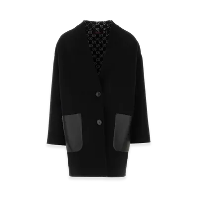 GUCCI Women's Wool Blend Reversible Coat "Black"