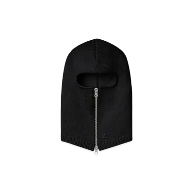 Courreges Zipped Wool Hood "Black"