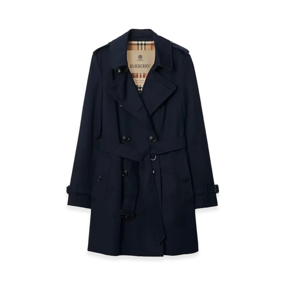 Burberry Women's Short Chelsea Heritage Trench Coat "Coal Blue"