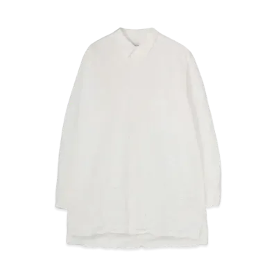 Yohji Yamamoto Pour Homme WRINKLE PROCESSING BROAD BIG BASIC LONG SLEEVES BLOUSE "White"