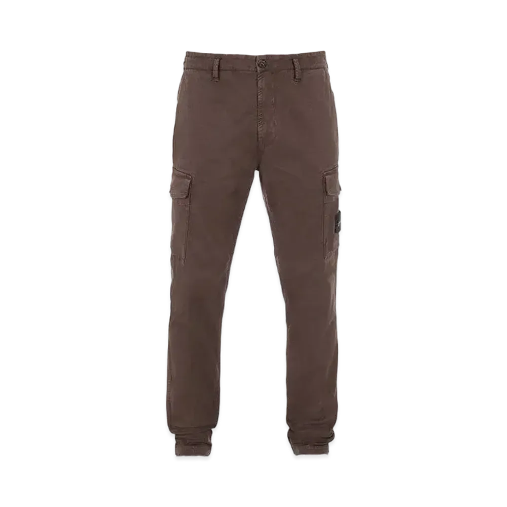 Stone Island 318L1 STRETCH BROKEN TWILL COTTON_'OLD' EFFECT_SLIM FIT "Dark Brown"