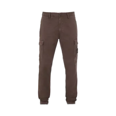 Stone Island 318L1 STRETCH BROKEN TWILL COTTON_'OLD' EFFECT_SLIM FIT "Dark Brown"