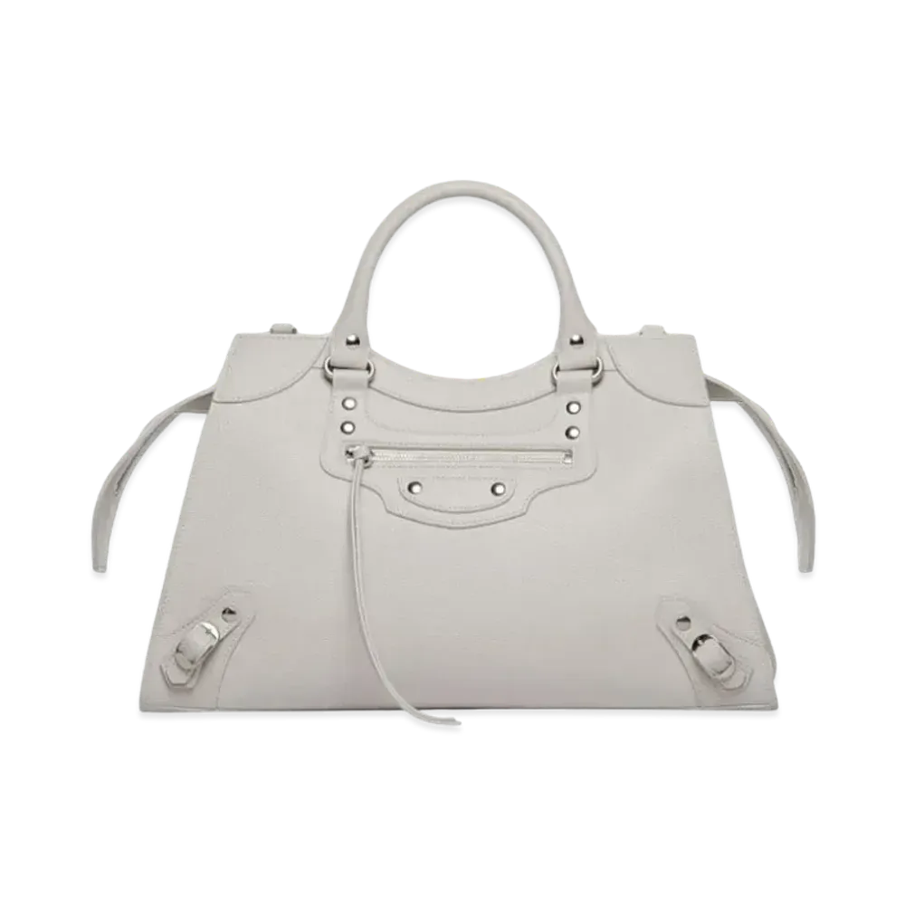 BALENCIAGA Women's Neo Classic Top Handle Bag "Silver/Crystal"
