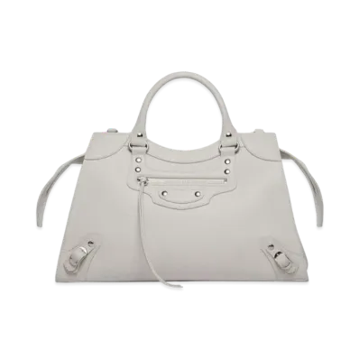 BALENCIAGA Women's Neo Classic Top Handle Bag "Silver/Crystal"