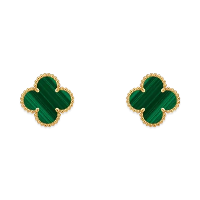 Van Cleef & Arpels Vintage Alhambra earrings "18K Yellow gold/Malachite"