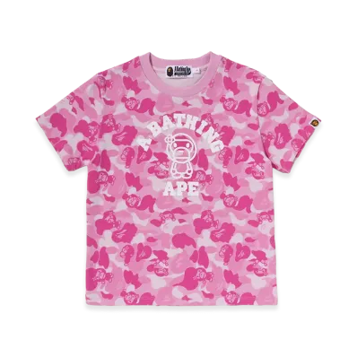 A BATHING APE Women's Baby Lisa ABC Camo College Mini Tee "Pink"