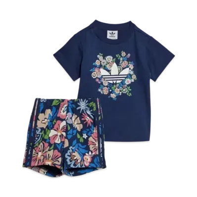 adidas x Liberty London Shorts & T-shirt Setup (Kids) "Night Indigo"