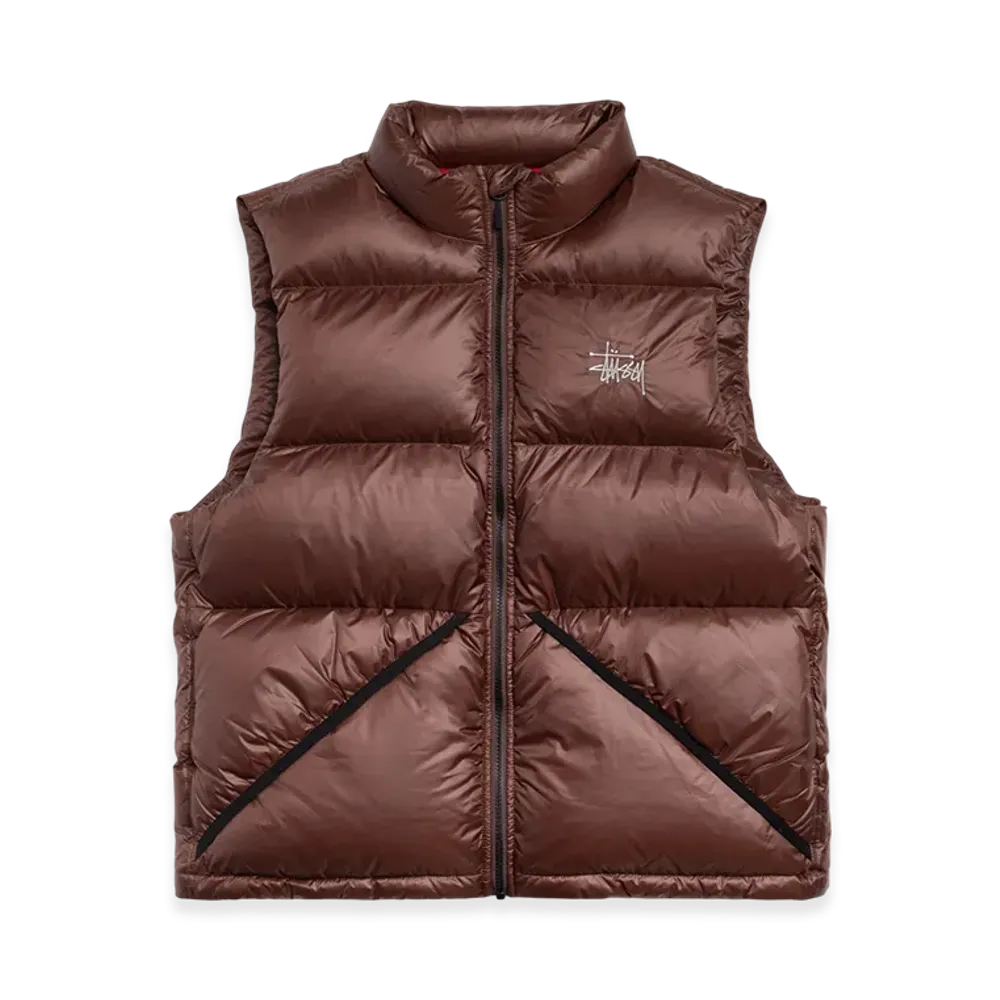 Stussy Micro Ripstop Down Vest "Brown"
