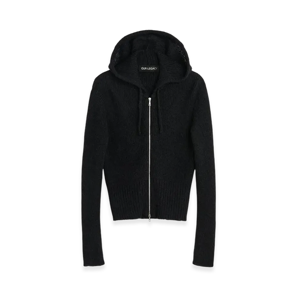 OUR LEGACY Compact Hood "Black Fuzzy Alpaca"