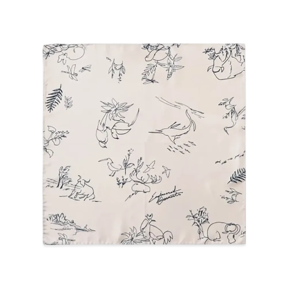 ENGINEERED GARMENTS Neckerchief Silk Animal Print "Natural"
