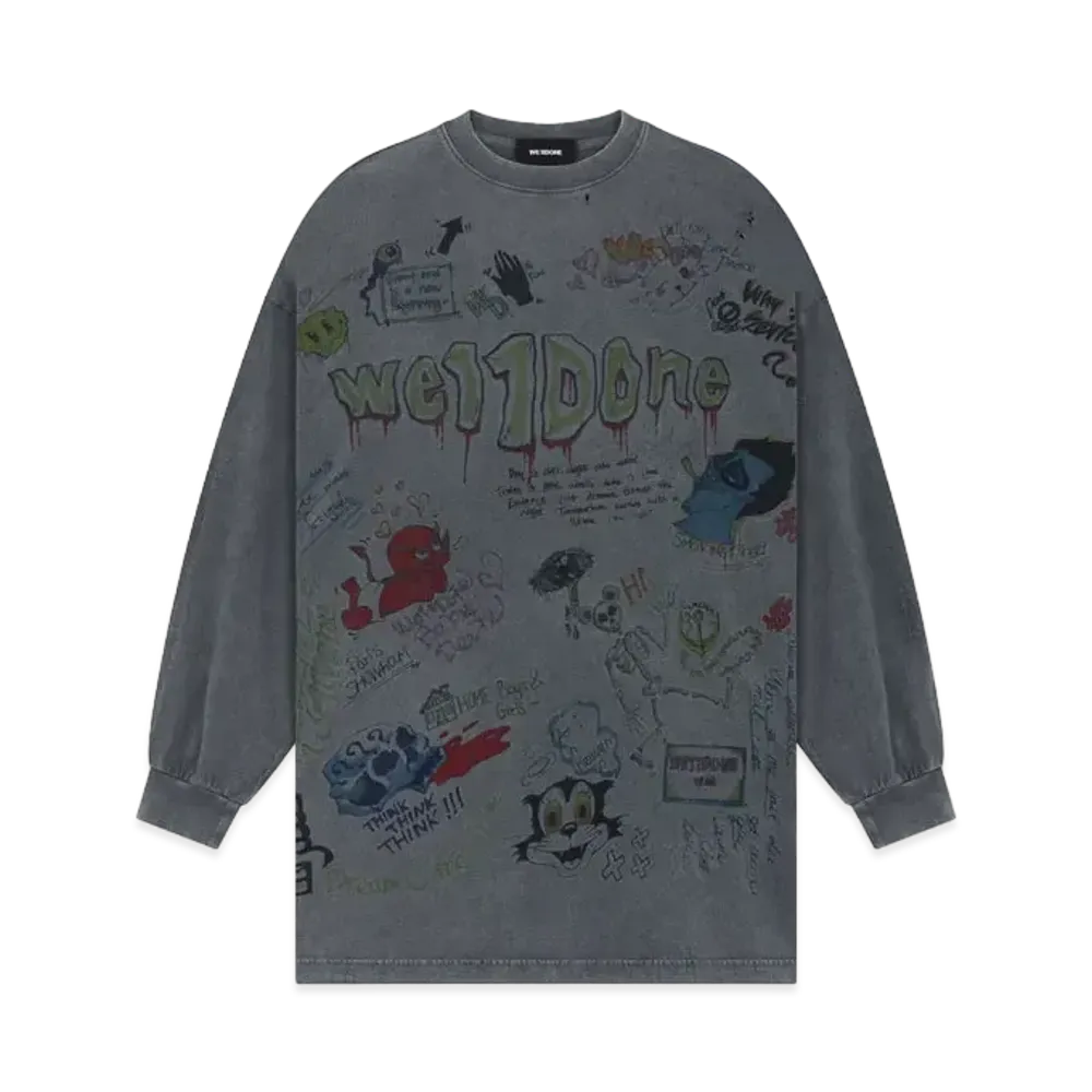 WE11DONE Graphic T-shirt "Gray"