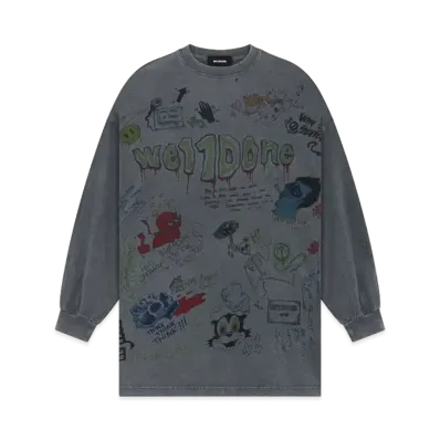 WE11DONE Graphic T-shirt "Gray"