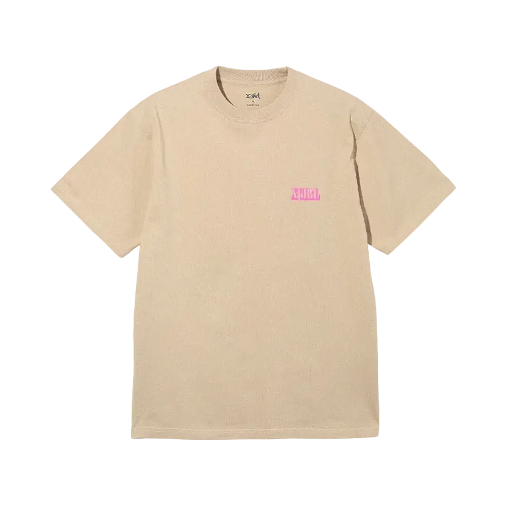 X-Girl Circle Background Face Logo S/S Tee "Beige"