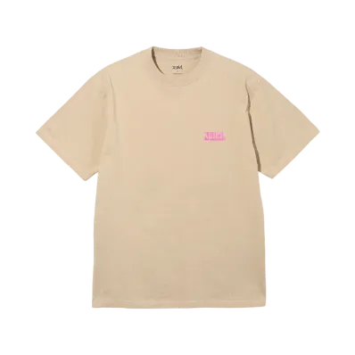 X-Girl Circle Background Face Logo S/S Tee "Beige"