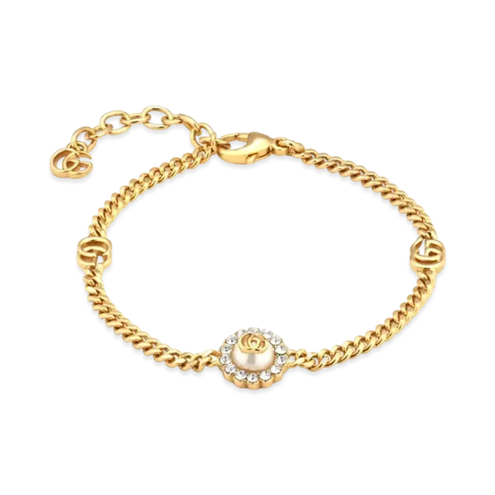 GUCCI GG Marmont Double G Flower Bracelet "Gold"