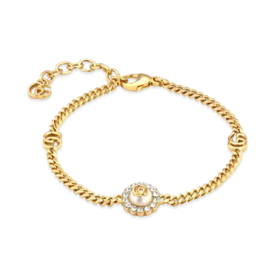 GUCCI GG Marmont Double G Flower Bracelet "Gold"