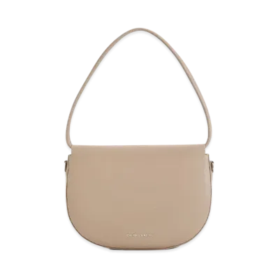 CHARLES & KEITH Elora Curved Top Handle Bag "Taupe"