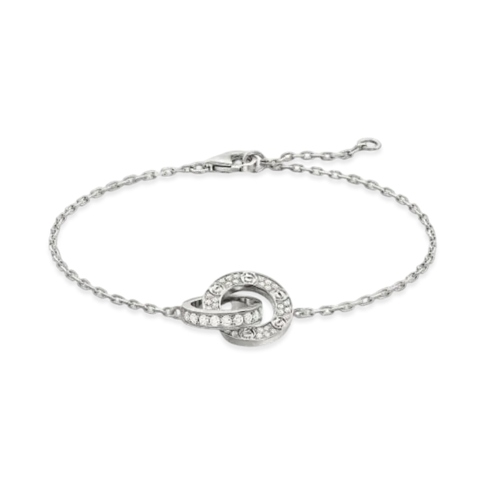 Cartier Love Bracelet On Chain Paved "White Gold"