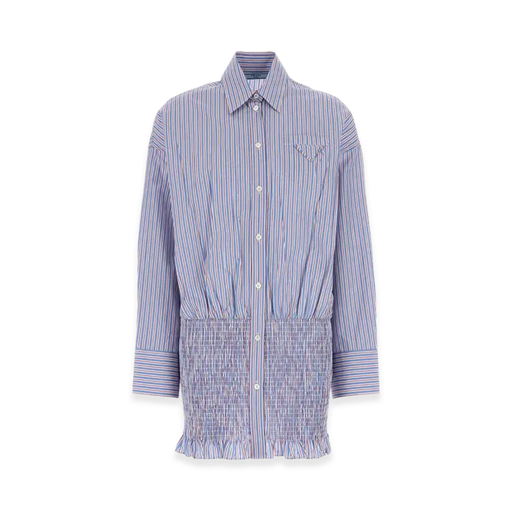 PRADA Women's Embroidepoplin Shirt "Stripped"