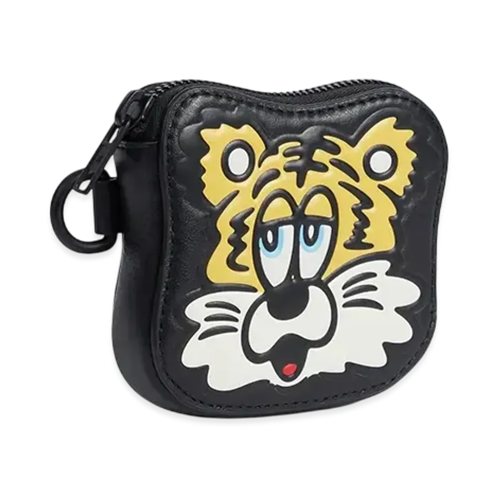 KENZO VERDY MARKET Stamp Leather Pouch "Black"
