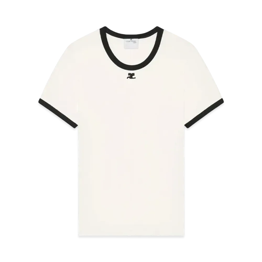 Courreges Men's Signature Contrast T-Shirt "Heritage White/Black"