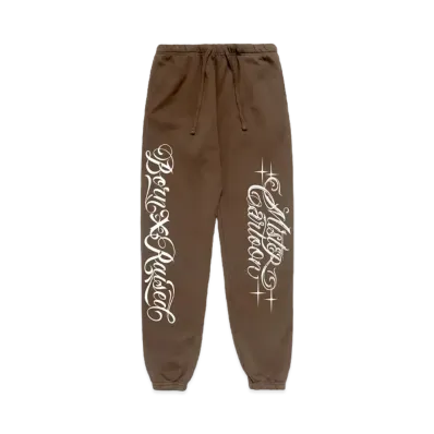 Born x Raised x Mister Cartoon Script Sweatpants "Walnut"