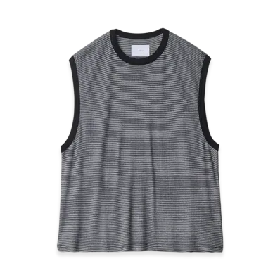 ssstein Fine Wool Oversized No Sleeve Tee "Stripe"