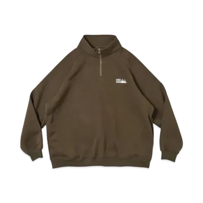 FIRST DOWN Logo Half Zip Sweat "Olive"