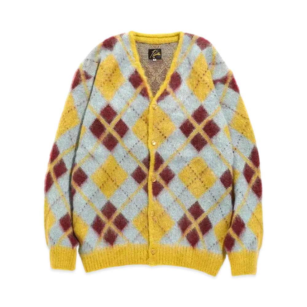 Needles MOHAIR CARDIGAN - ARGYLE "Yellow"