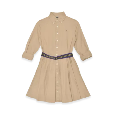 Polo Ralph Lauren Belt Ctton Chino Shirt Dress "Khaki"