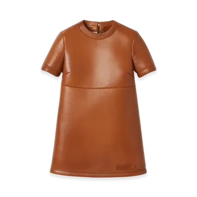 MIU MIU Women's Nappa Leather Dress "Cognac"