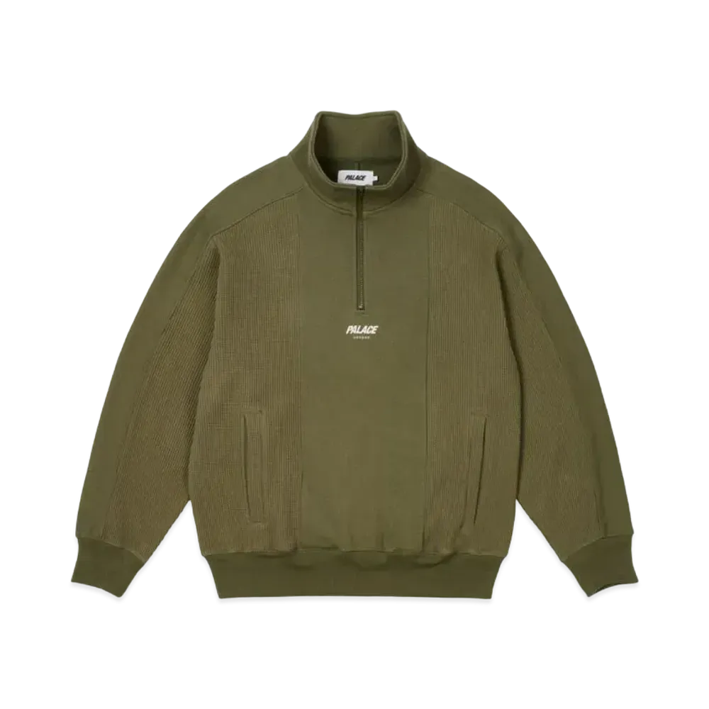 PALACE Waffle On 1/4 Zip "Deep Green"