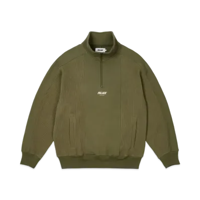 PALACE Waffle On 1/4 Zip "Deep Green"