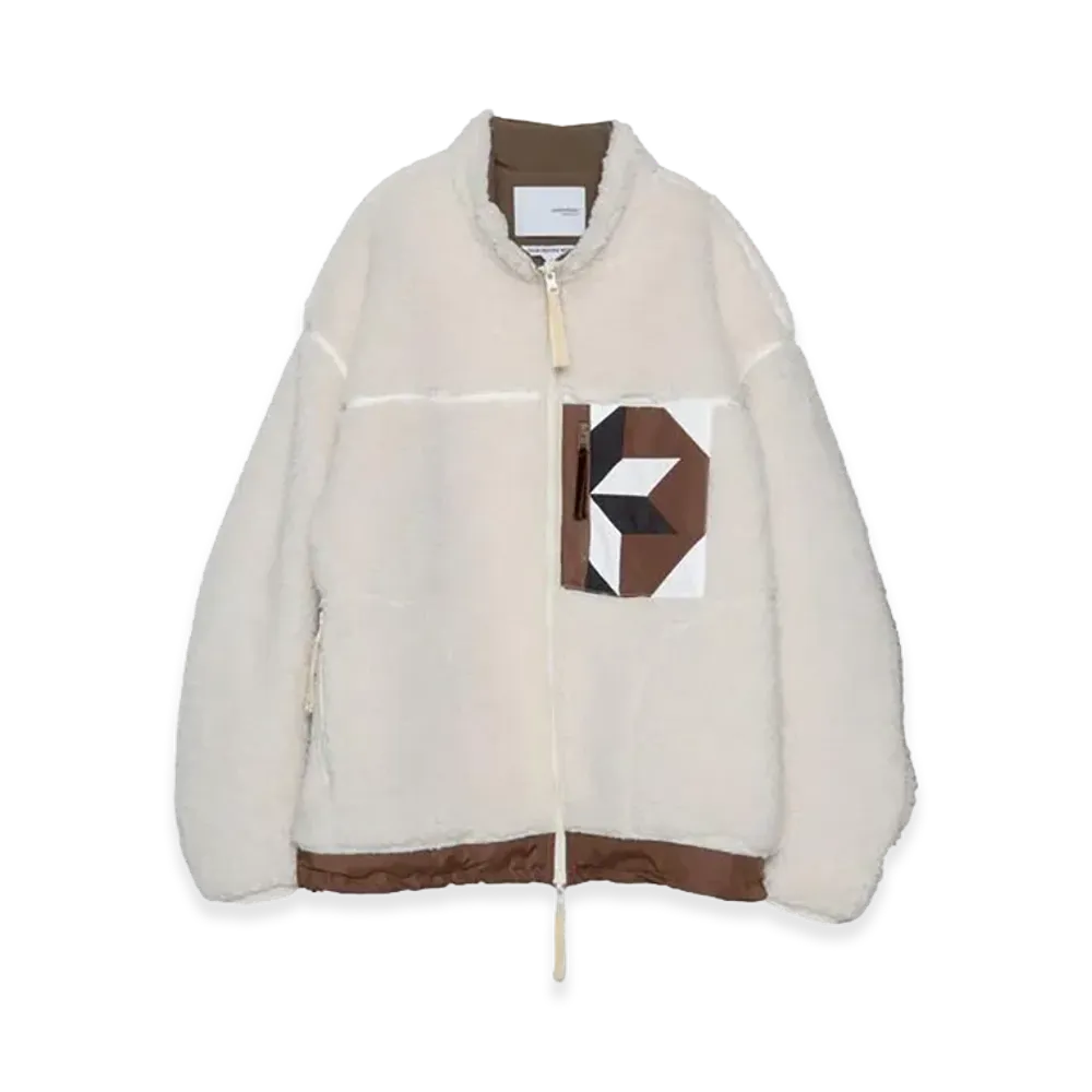 yoshiokubo Patchwork Pk Boa Blouson "Beige"