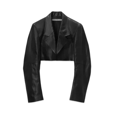 Alexander Wang Linen Shinz Cropped Blazer "Black"