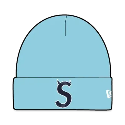 Supreme New Era Devil S Logo Beanie "Light Blue"