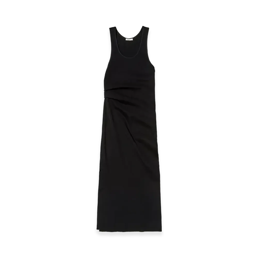 AURALEE High Gauge Tuck Rib Knit Dress "Black"