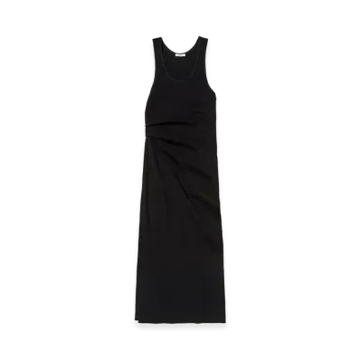 AURALEE High Gauge Tuck Rib Knit Dress "Black"