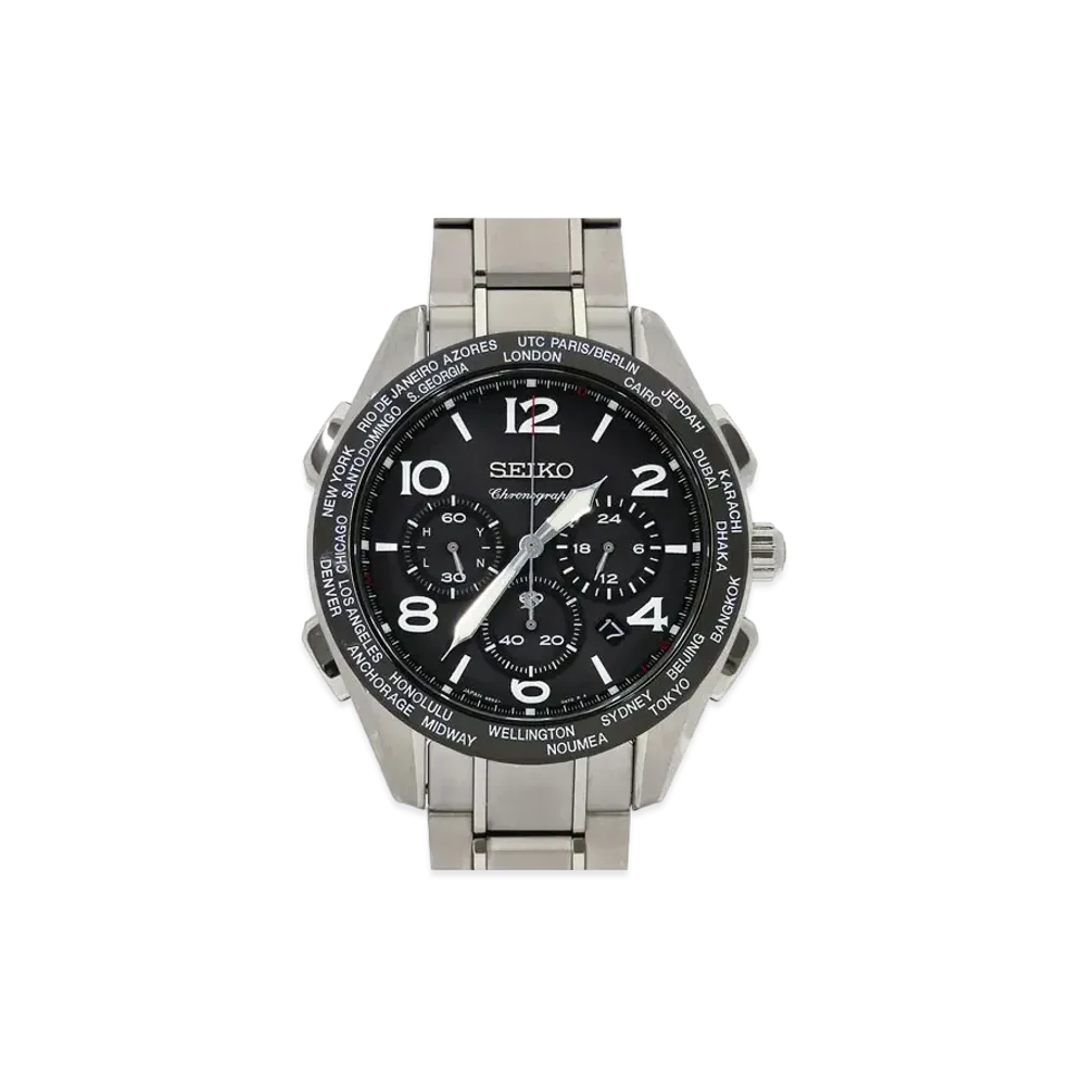 SEIKO Brightz World Time Chronograph Brightz 20th Anniversary Limited Model "Black" SAGA295