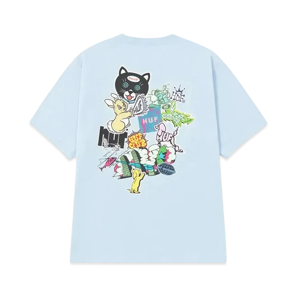 HUF Sticker Tee "Light Blue"