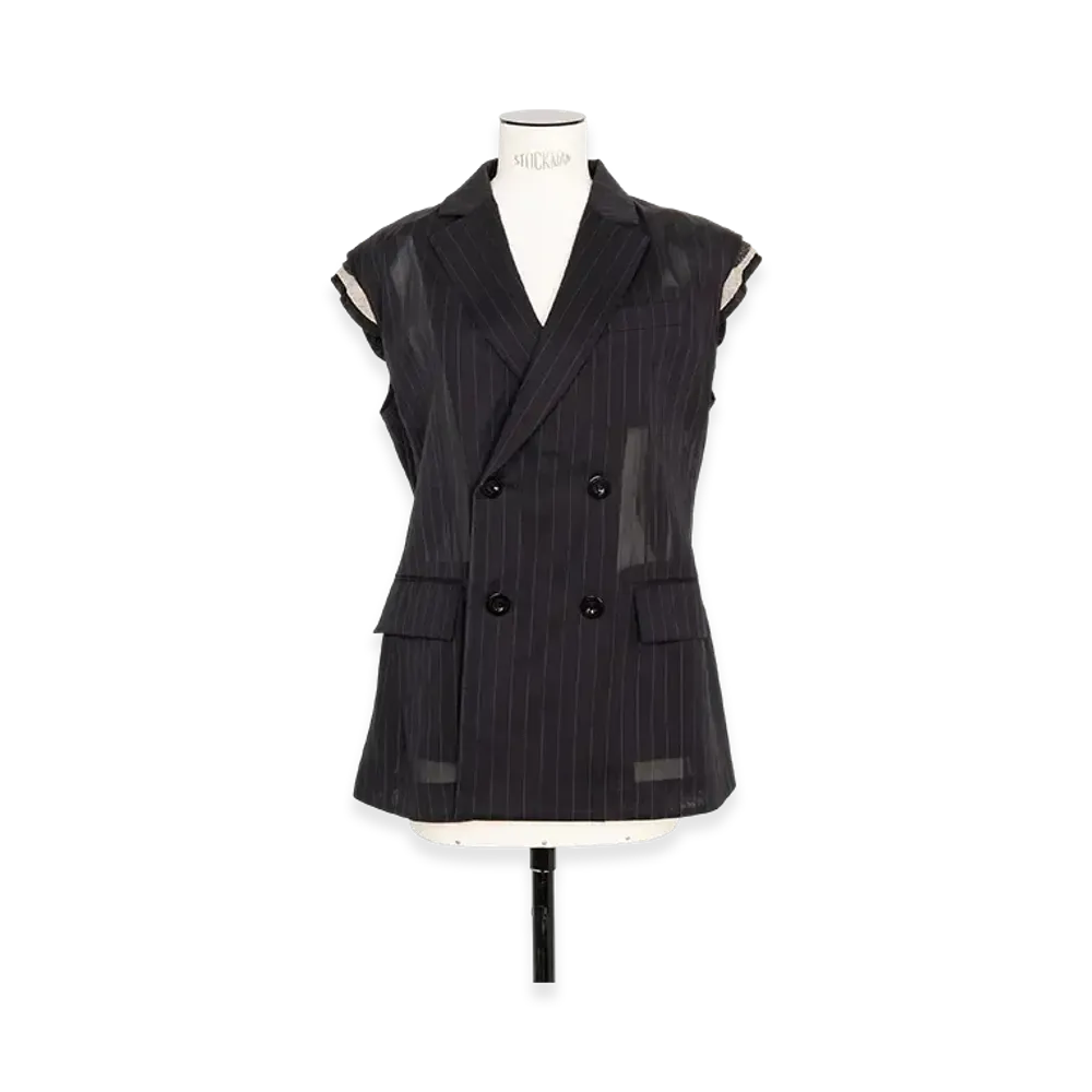 sacai High Twist Voile Vest "Black"