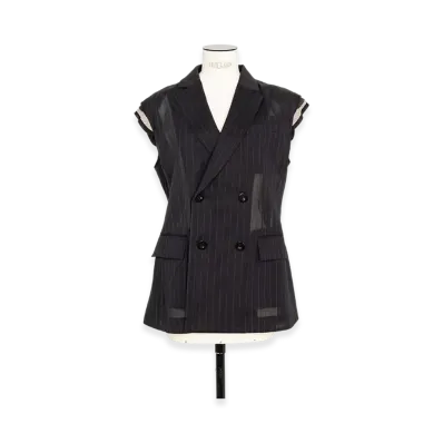 sacai High Twist Voile Vest "Black"