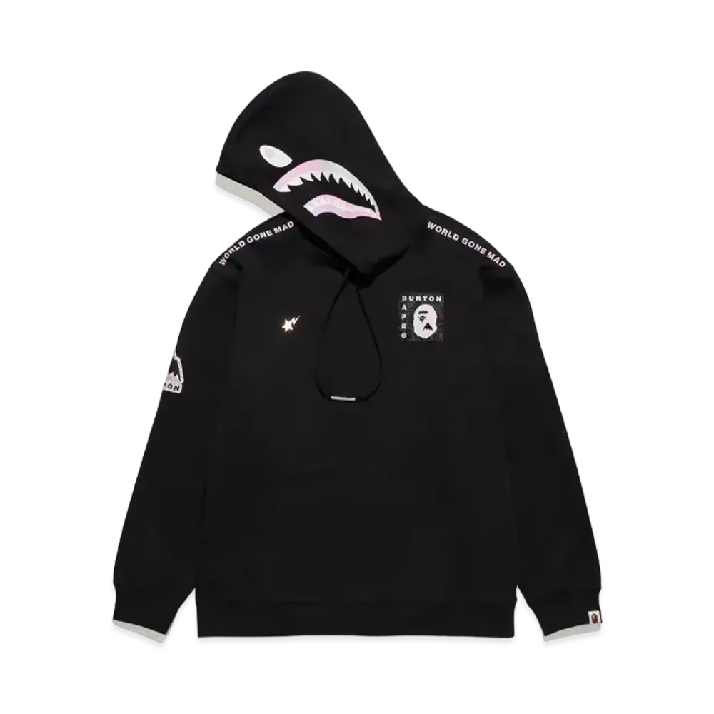 A BATHING APE x BURTON Shark Pullover Hoodie "Black"